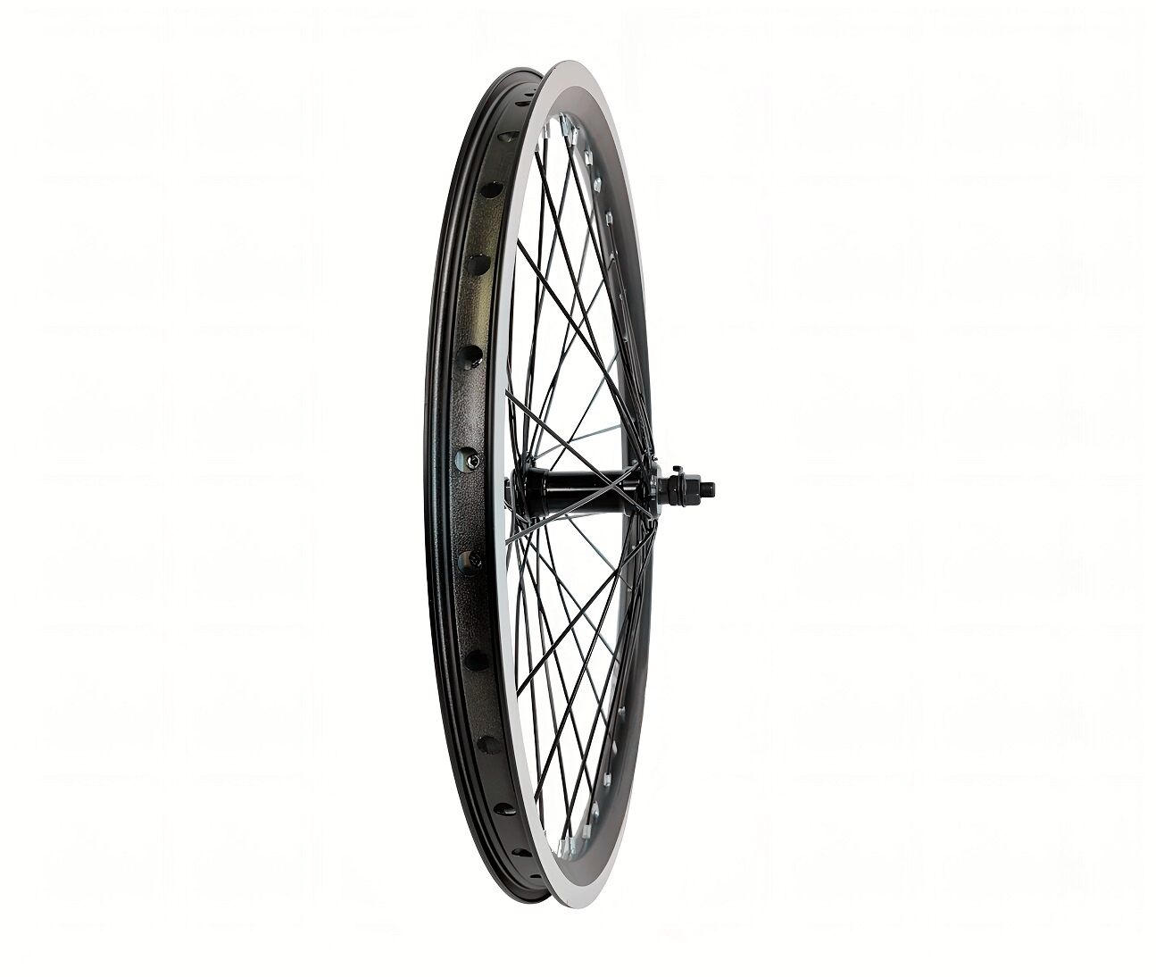Колесо в сборе 20" переднее, втулка SF-HB03FR (BL), V-Brake, 3/8" (гайка), двустеночный алюминиевый фрезерованный обод (УТ00033011)