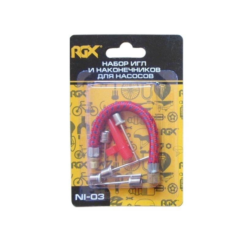 Набор: шланг вело д/насоса, набор переходников, игл, для накачки мячей, 7 предм., блистер