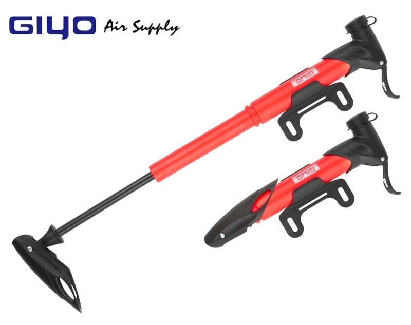 Насос компактный (ручной) GIYO, GP-77, универсальный, телескопический, AV/FV, Т-образная ручка (красный)
