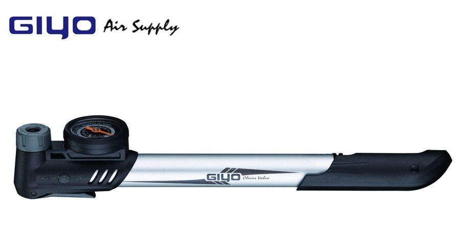 Насос компактный (ручной) GIYO, GP-43CA, Алюминиевый, универсальный, AV/FV , с манометром , Т-образная ручка, 120 psi (GP-43CA)