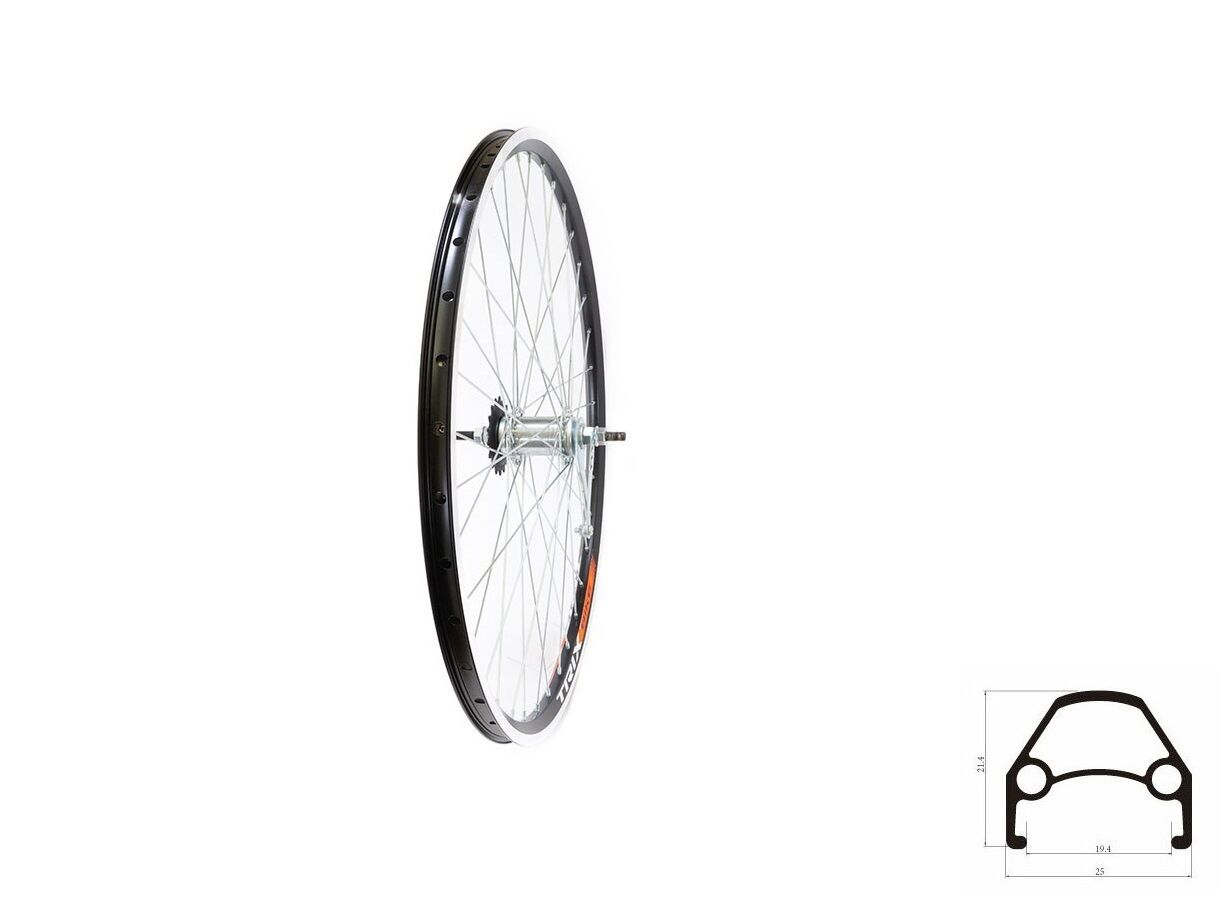Колесо в сборе 20" заднее CF-E10, 3/8" (гайка), 1 скор., с ножным тормозом, двустеночный алюминиевый обод (W20R2SN)