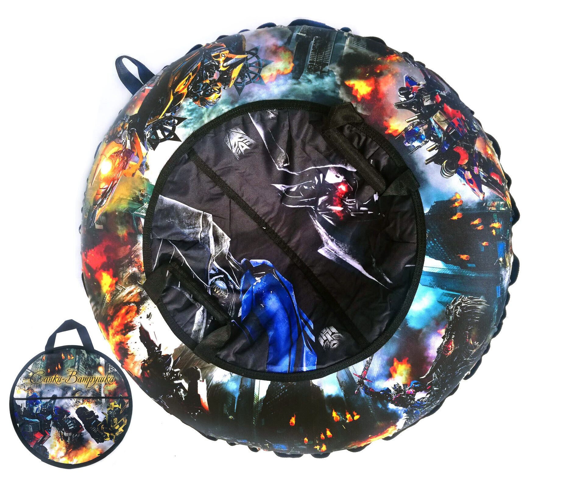 Санки надувные "Ватрушка "Роботы" с чехлом