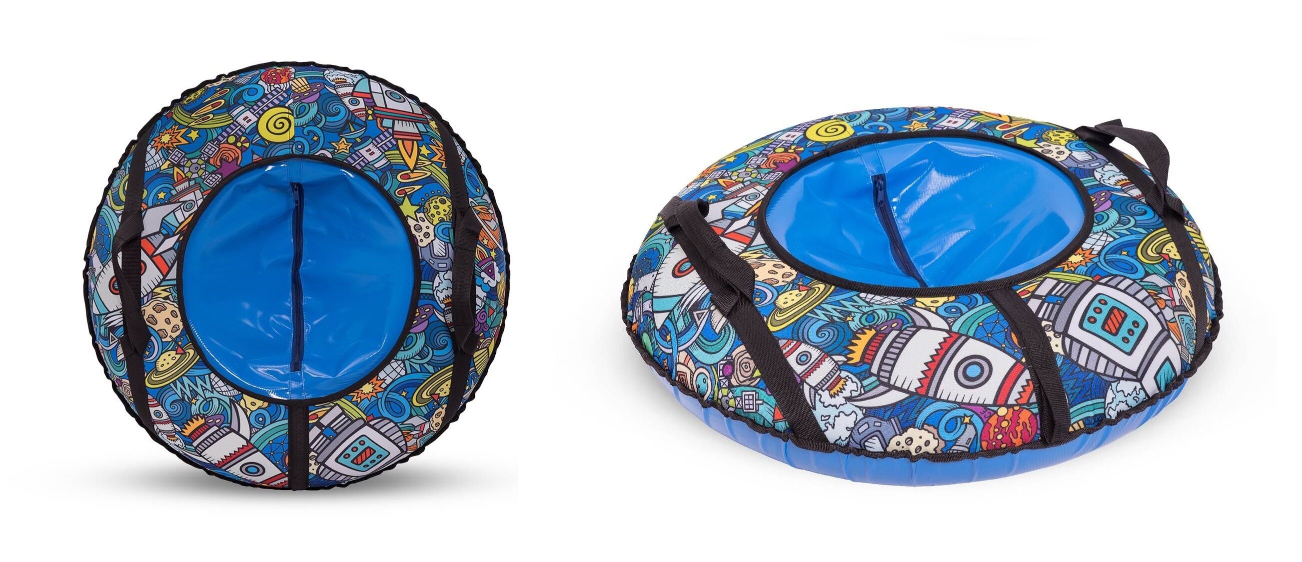 Санки надувные "Ватрушка" ПВХ/Oxford 93 см с принтом, ТТ "SPACE" (КСНВ93SPACE)