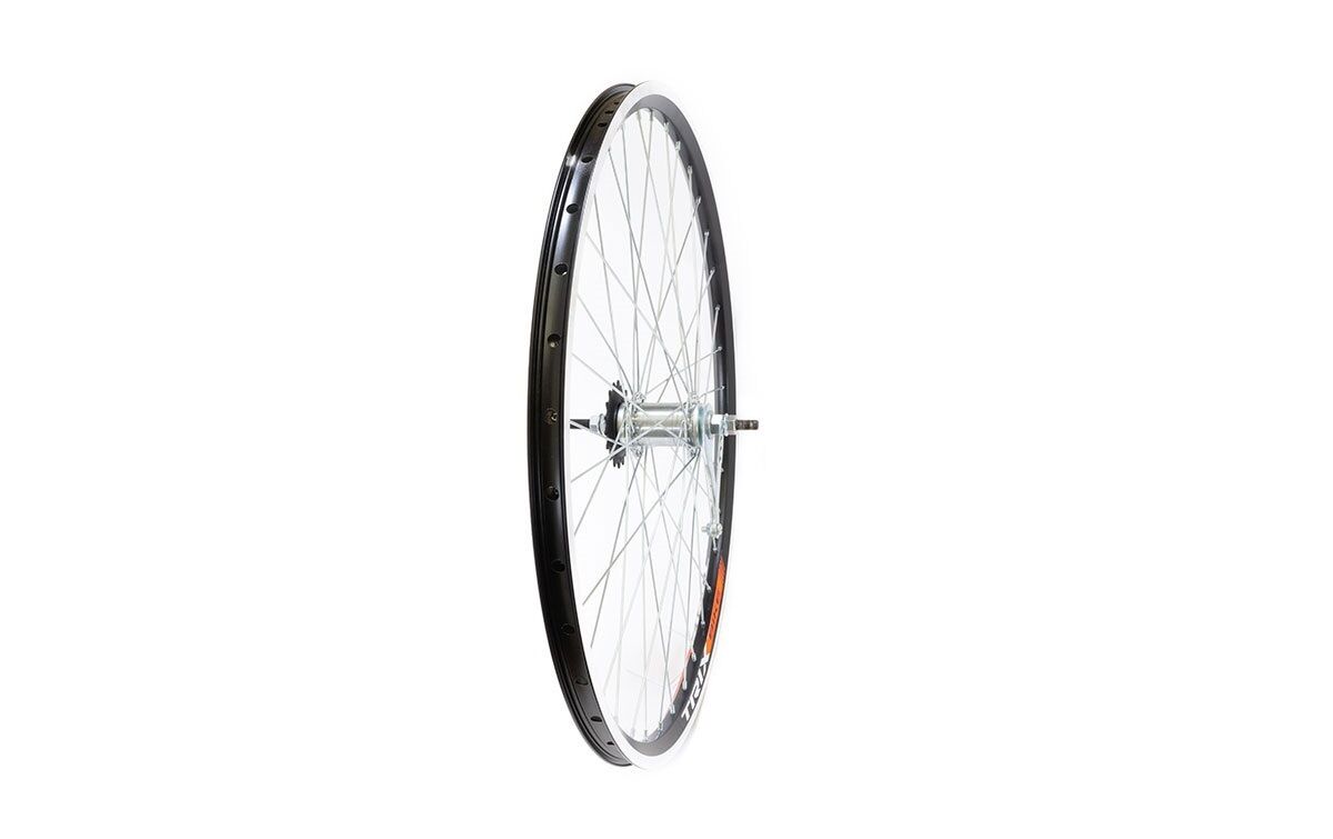 Колесо в сборе 28" заднее, втулка CF-CTO1-1, 3/8 (гайка) c ножным тормозом, 1 ск., двухстеночный алюминиевый анодированный обод, Forward DW (W2829R2SN)