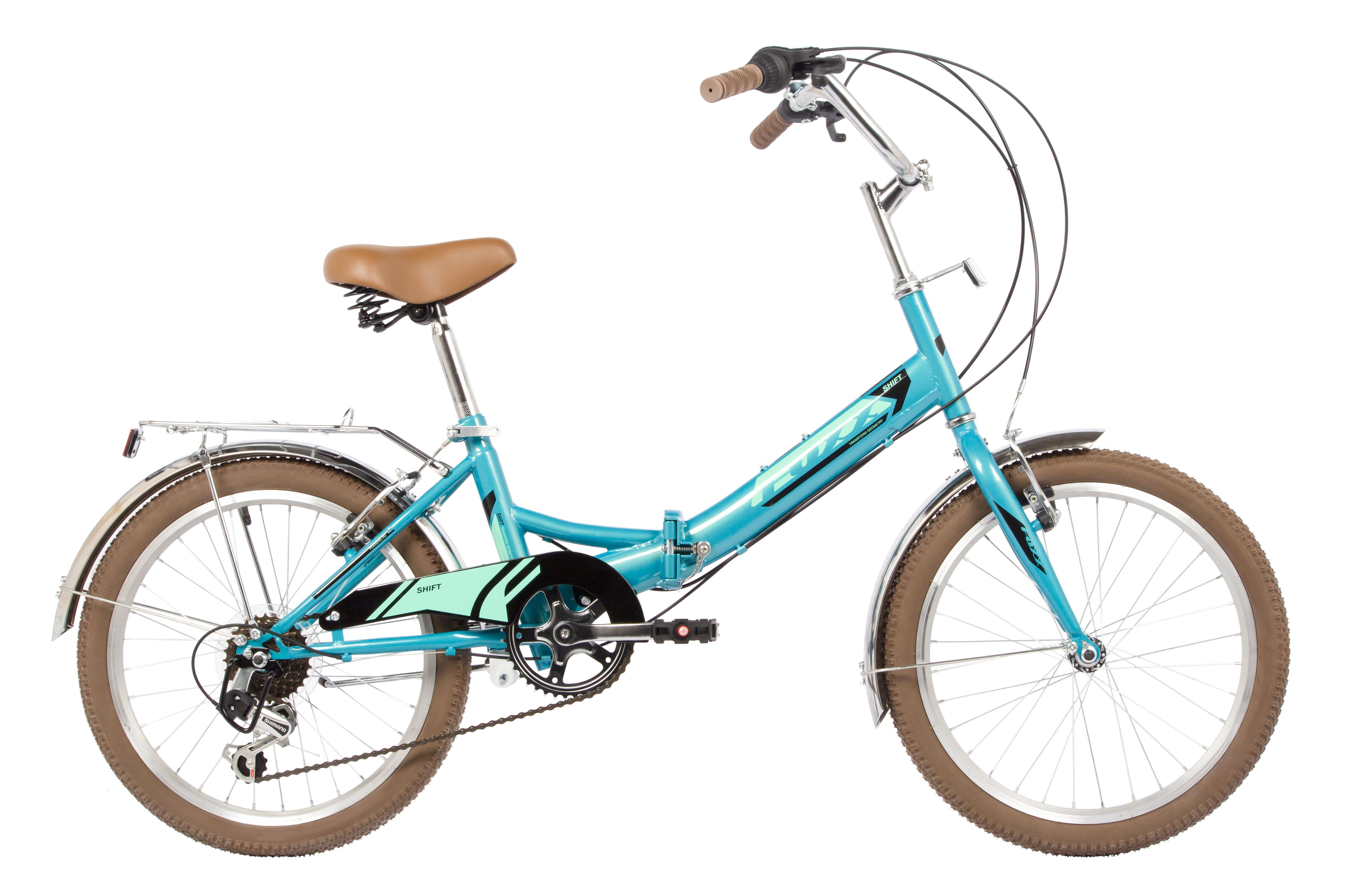 FOXX 20" складной, SHIFT, зелёный, 6-скор, Shimano RS35/TY21, двойной обод, багажник (20SFV.SHIFT.GN4)