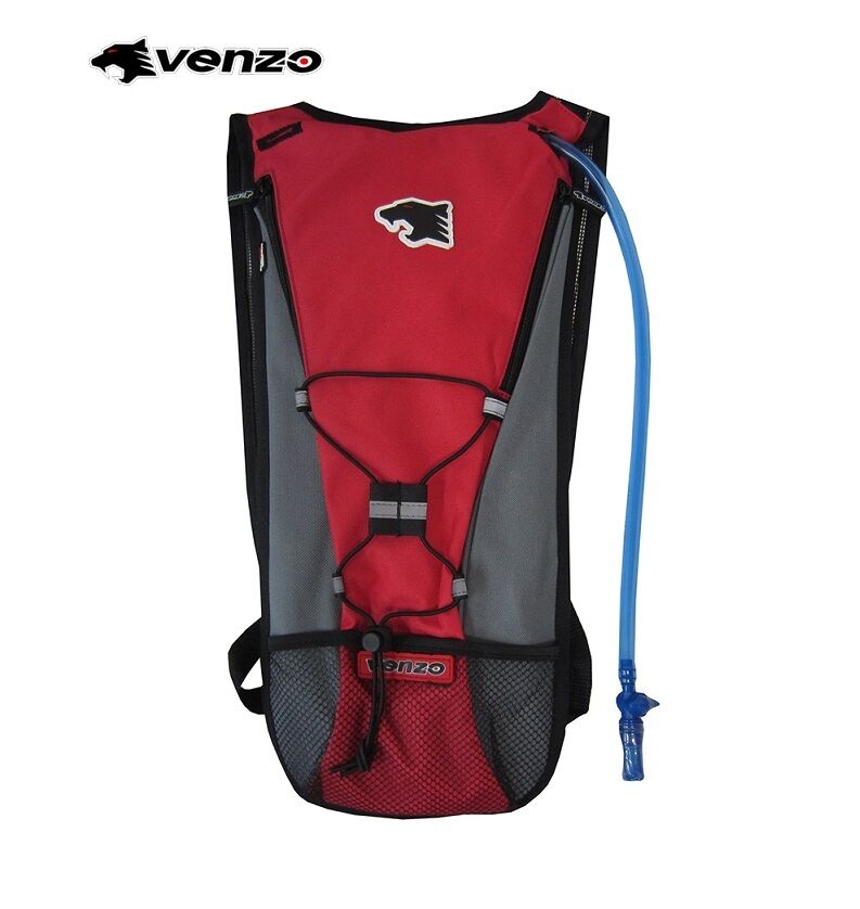 Рюкзак VENZO, с питьевой велосипедной системой (гидратором), (красный/серый)