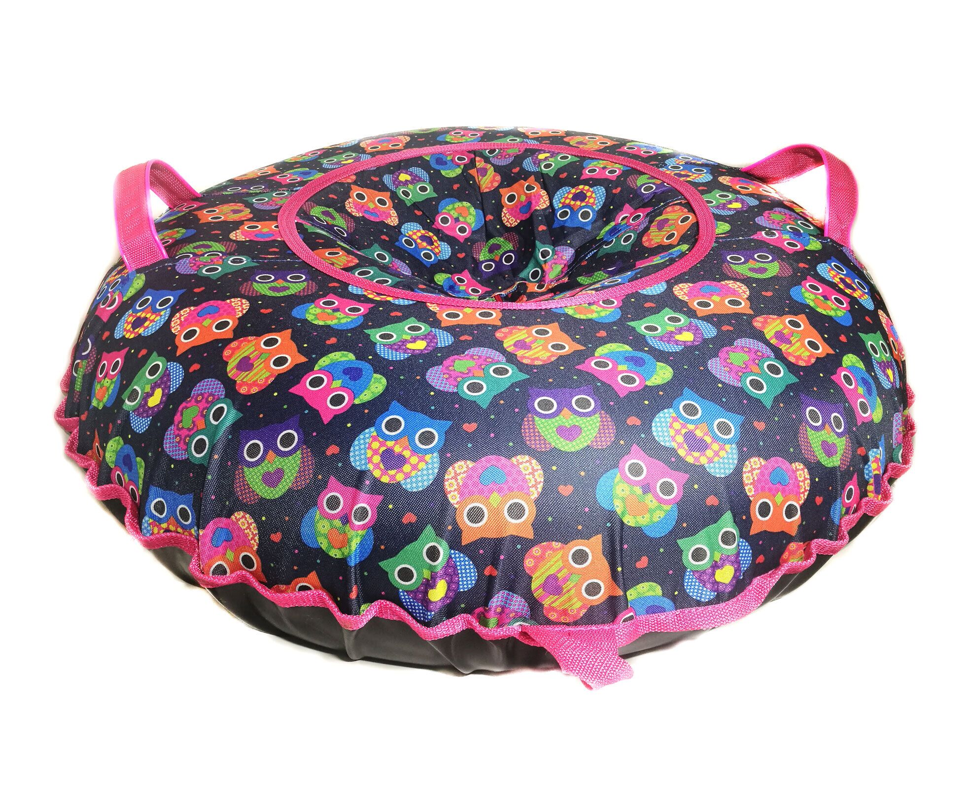 Санки надувные "Ватрушка "Совы на черном"