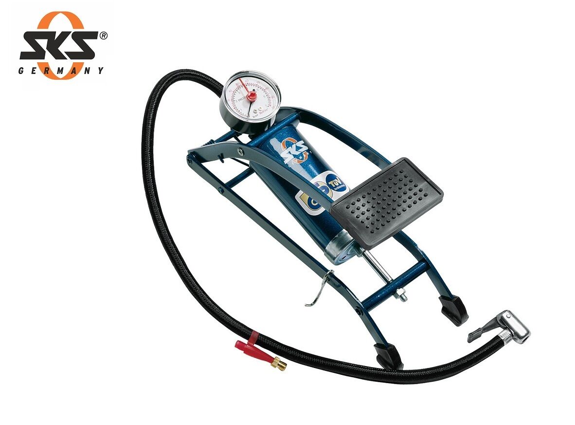 Насос SKS, PICCO, ножной, металлический, с манометром, 5 бар/73 PSI, A/V (SKS_10060)
