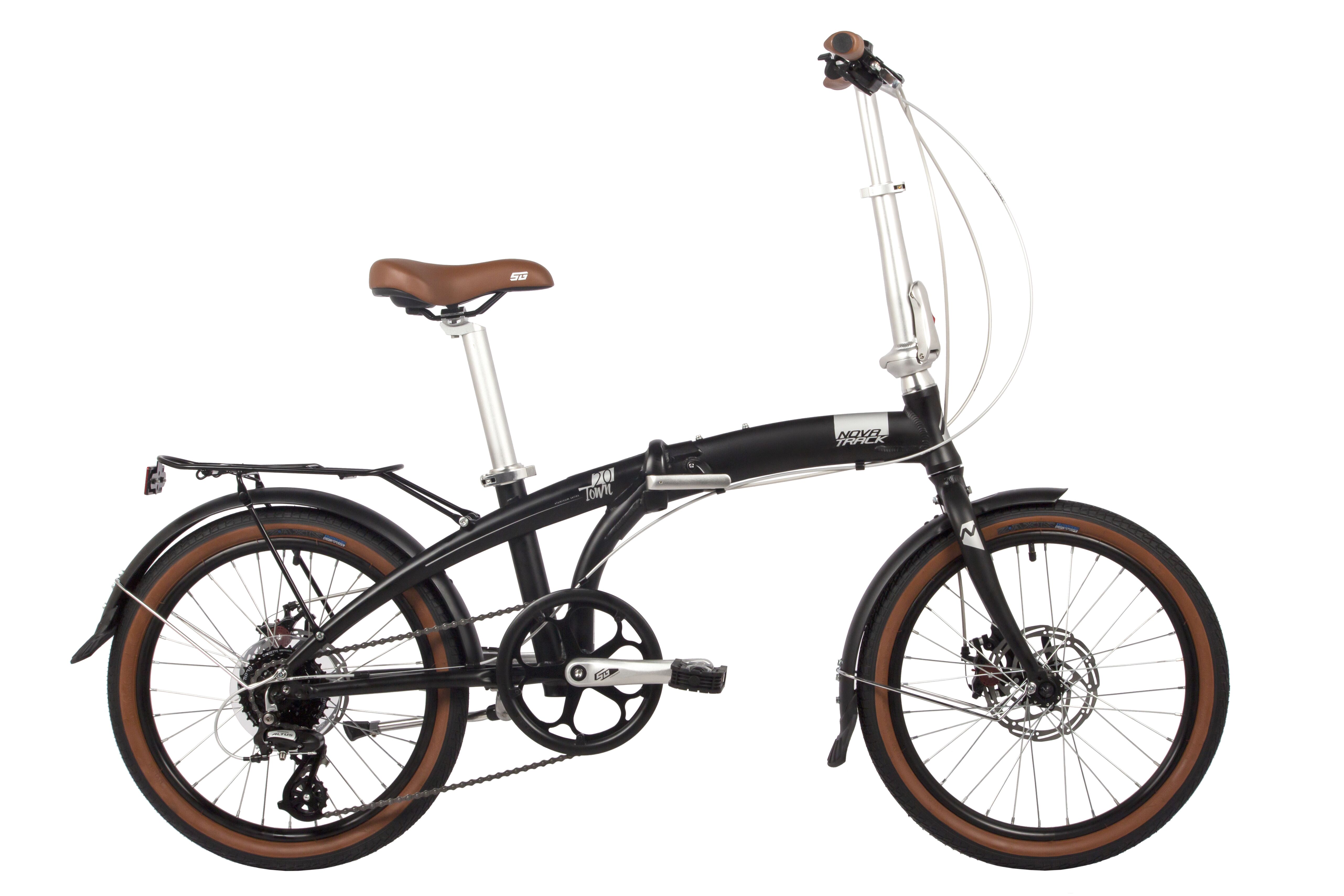 NOVATRACK 20" TOWN складной, алюм., чёрный, 8 скор., RDM310/TS71/HG20, диск.торм.STG (20AFD.TOWN.BK4)