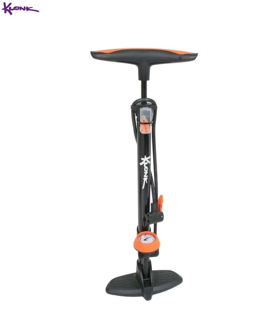 Насос KLONK напольный универсальный алюминиевый, AV/PV/DV, переходник на Presta, 530 мм, с манометром, 10750 (УТ00023698)