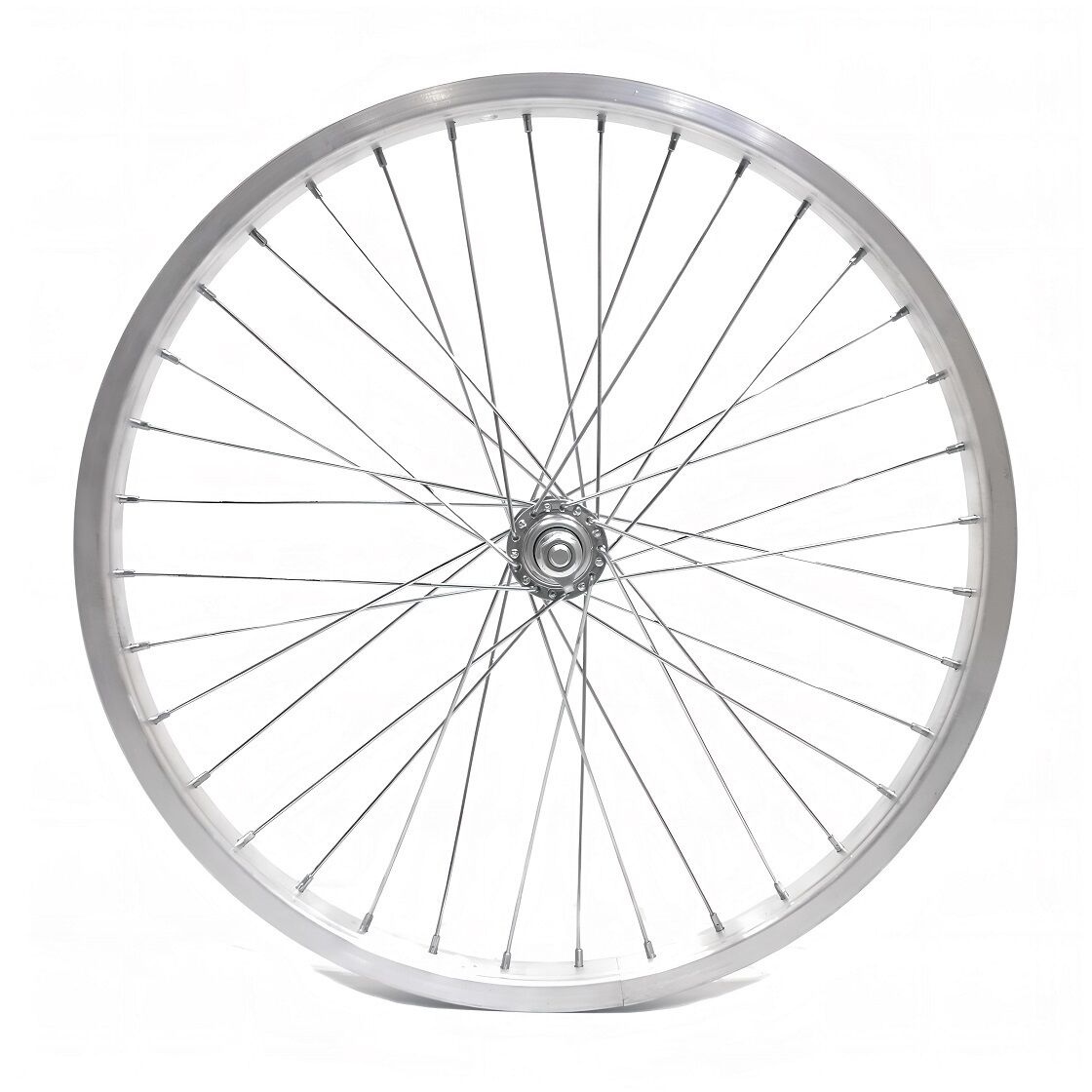 Колесо в сборе 24" переднее, втулка SF-HB03F, V-Brake, 36 отв., 3/8" (гайка), алюминиевый одностеночный обод (RWF2436H0003)
