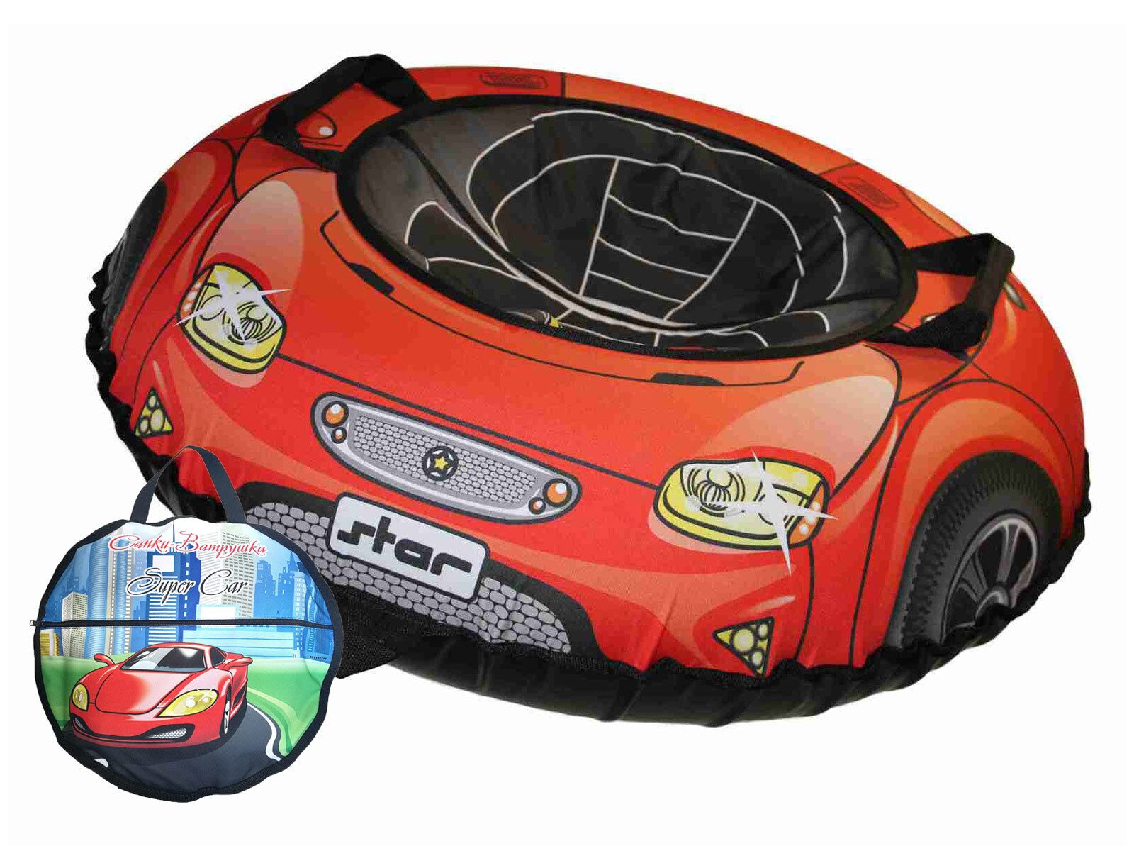 Санки надувные "Ватрушка "Супер кар" с чехлом