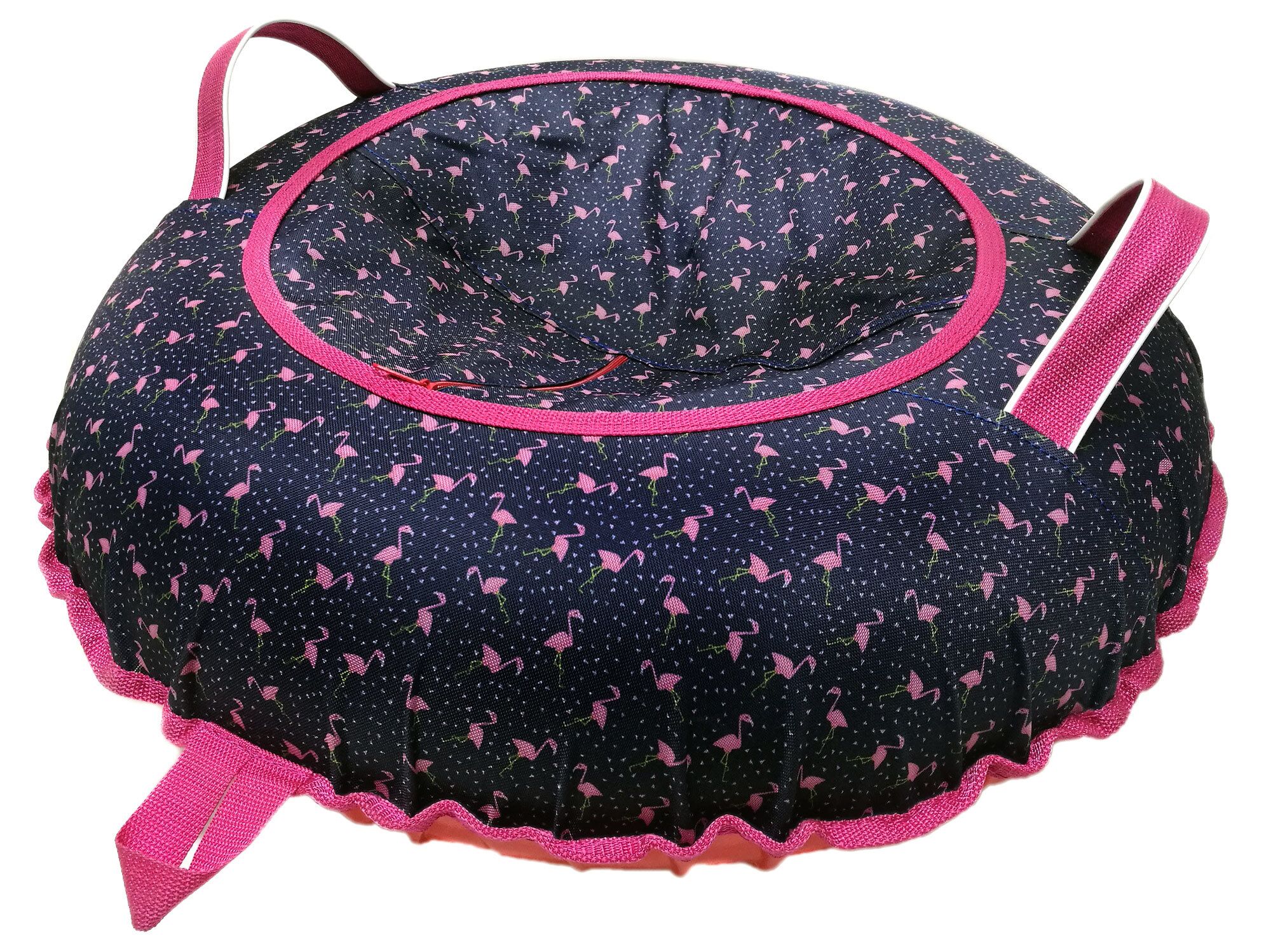 Санки надувные "Ватрушка "Фламинго на черном"