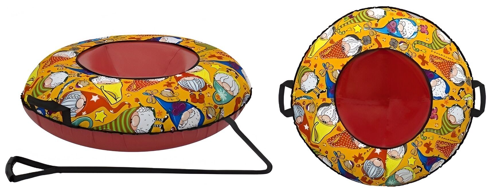 Санки надувные "Ватрушка"  93 см ПВХ/Oxford, принт "GNOME" (Red/Orange, УТ00025593)