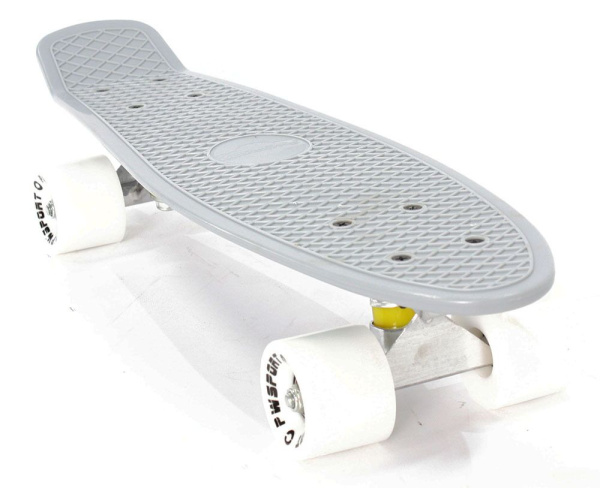 Скейтборд (Пенниборд) PWS Classic 22", Alu, ABEC-7 (серый/белый, Classic37752)