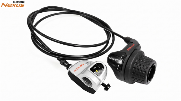 Рукоятка переключения передач (Revoshift), правая, SHIMANO NEXUS, 3 ск., SL-3S41E, 22,2 мм,  длина троса 1650 мм (ASL3S41E165LS)