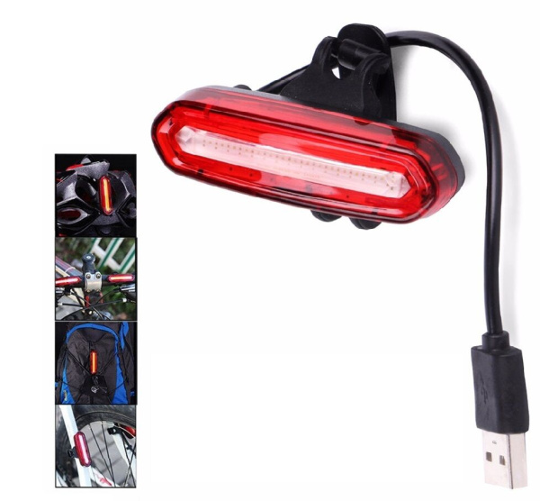 Фонарь задний JY-6055T аккумуляторный, USB кабель, LED, 2 режима работы, влагозащищенный, блистер (JY-6055T)