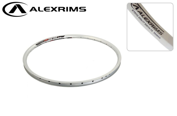 Обод 26" (AlexRims) алюминиевый двустеночный, 32 отв., под диск, не пистонированный, XC44 (белый, XC44-26-D)