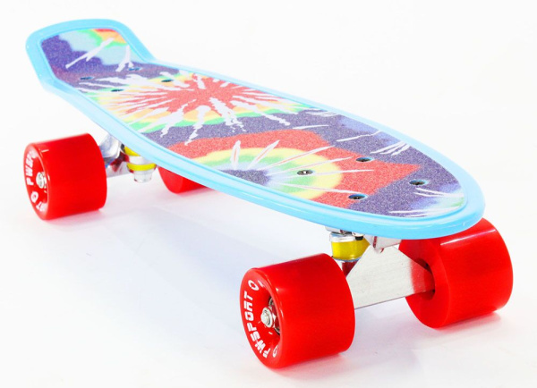 Скейтборд (Пенниборд) PWS Print Grip Sunset 22", Alu, ABEC-7  (синий/красный, Grip37794)