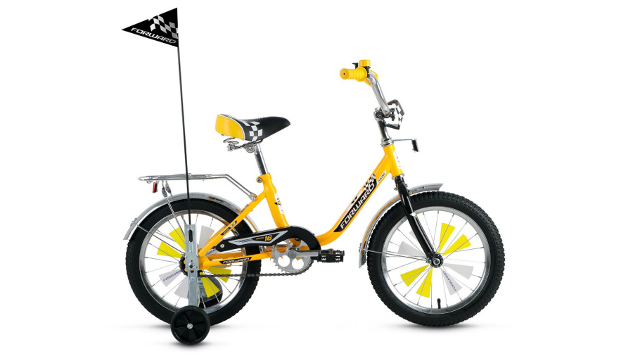 Велосипед FORWARD RACING 16 BOY (16" 1 ск.) 2015-2016 (желтый, RBKW6LNG1012)