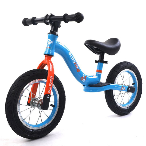 Беговел BALANCE BIKE 12" (голубой/оранжевый)