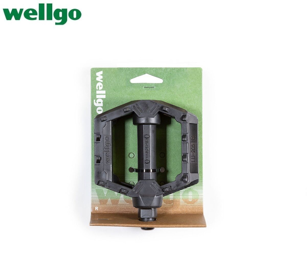 Педали WELLGO, платформенные (комплект 2 шт.) 112x99 мм, пластик/сталь, LU-205, блистер (черный, УТ00024569)