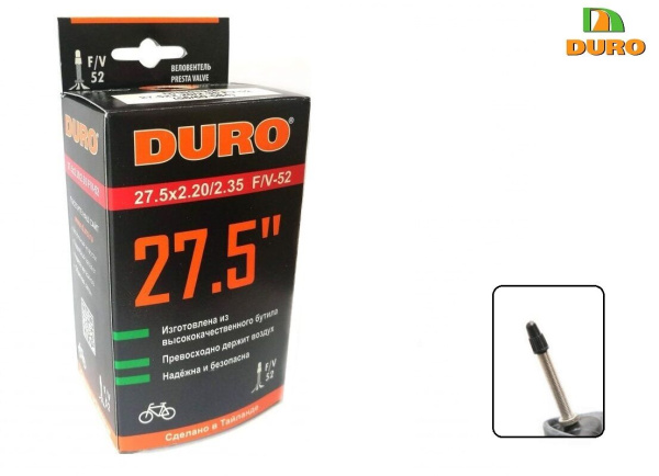 Камера 27,5x2,20/2,35 бутил, Presta F/V-52 мм, DURO (DHB01046)