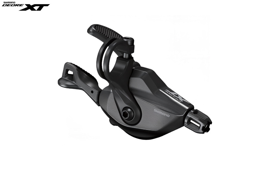 Рукоятка переключения передач правая SHIMANO DEORE XT SL-M8100-R RAPIDFIRE PLUS, манетка/шифтер, 12 скор., трос 2340 мм (черный, KSLM8100RC)