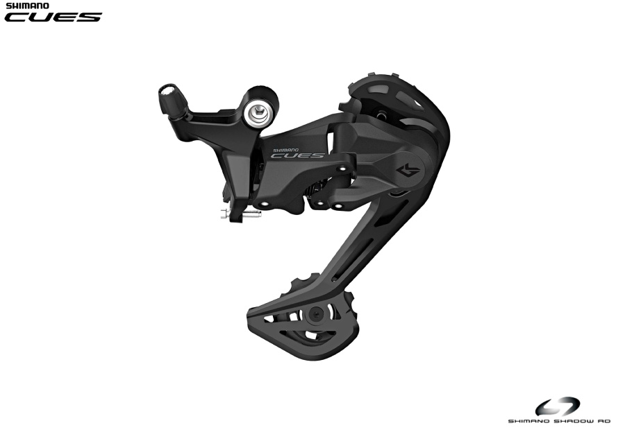 Переключатель задний SHIMANO CUES RD-U3020, 9 скор., крепление (на болт) под петух, SHADOW DESIGN, SGS, Black (ARDU3020SGS)
