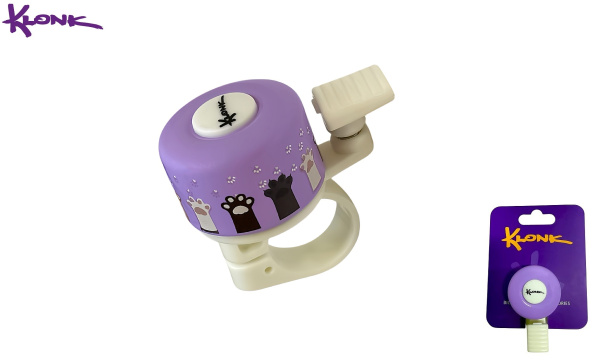 Звонок велосипедный KLONK, ударный, Alu ⌀35 мм, Лапки, KLK-10009 (Lilac)