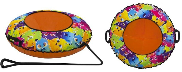 Санки надувные "Ватрушка"  93 см ПВХ/Oxford, принт "SLIME" (Orange/Blue, УТ00025592)