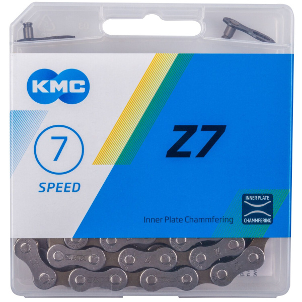 Цепь KMC (Z-7) 7 скор. (116 звеньев) с замком, инд. упаковка (KMC-Z7)
