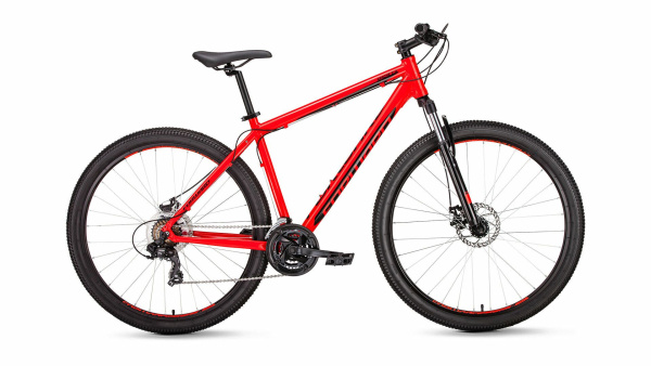 Велосипед FORWARD APACHE 29 2.0 disc (29" 21 ск. рост 17") 2018-2019 (красный/черный, RBKW9M69Q006)
