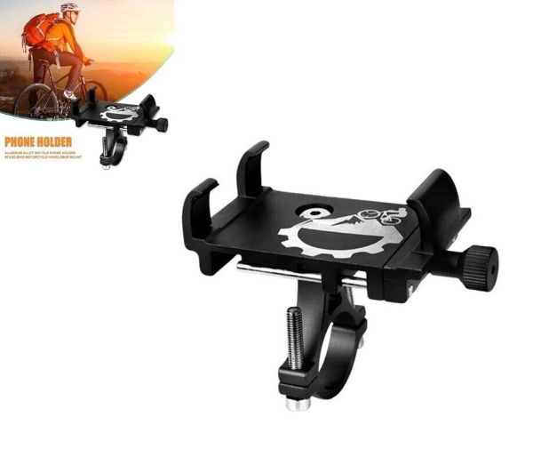 Держатель для смартфона, 3,5"-6,5", алюминиевый, на руль, Phone Holder, Z-072 (черный, УТ-00018956)