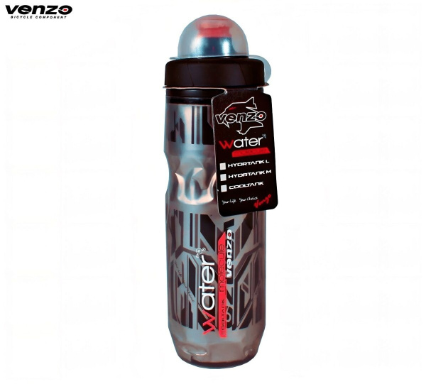 Бутылочка велосипедиста полимерная "VENZO" 650 мл, Thermo, серый/красный, VZ20-F14-008 (RWBVZ20F1414)