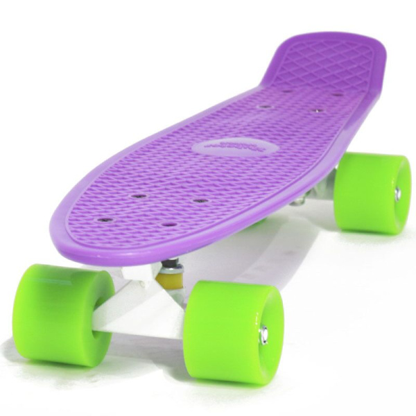 Скейтборд (Пенниборд) Cruiser 22", Alu, ABEC-7 (фиолетовый/зеленый, 9283П)