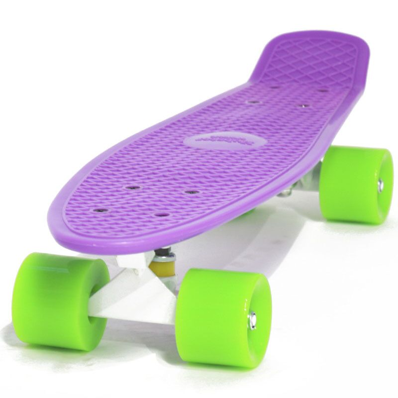 Скейтборд (Пенниборд) Cruiser 22", Alu, ABEC-7 (фиолетовый/зеленый, 9283П)