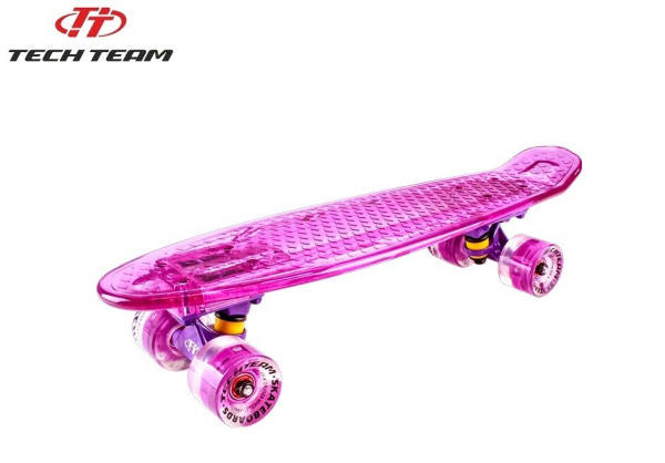 Скейтборд (пенниборд) Tech Team Transparent 22 light pink (NN004187)