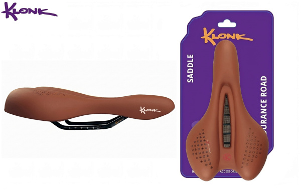 Седло KLONK, MTB/Vacuum Series, 275x164 мм, с вент. отверстием, Ergonomic, KLK-18020, Brown