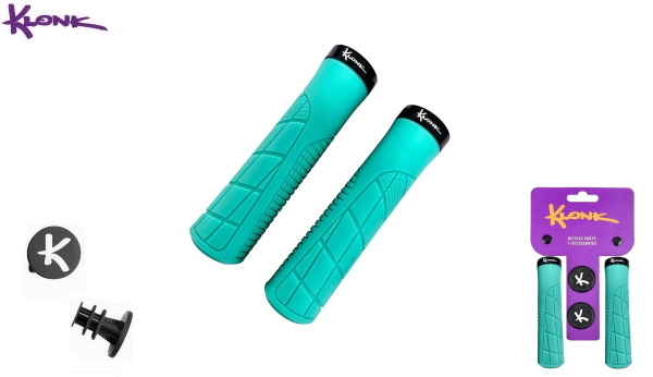 Рукоятки руля (грипсы) KLONK, 135 мм, Side Lock Alu, с барендами, KLK-11004, Celadon