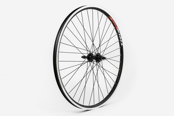 Колесо в сборе 26" заднее, алюминиевая втулка WZ-201R, 36 отв., V-Brake, под трещотку 6/7 ск., 3/8" (гайка), двустеночный обод (УТ00024479)