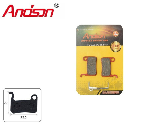 Тормозные колодки ANDSON для дискового тормоза (SHIMANO M765, M965, M966, M601, M800, M858 CALIPERS), блистер, K-3664