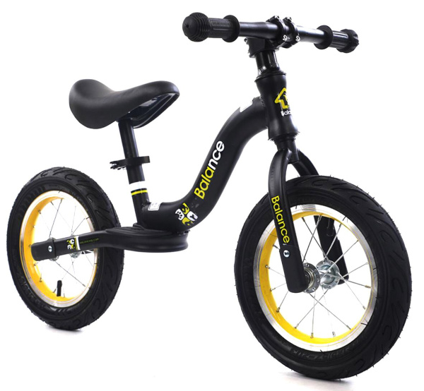 Беговел BALANCE BIKE 12" (черный/желтый)