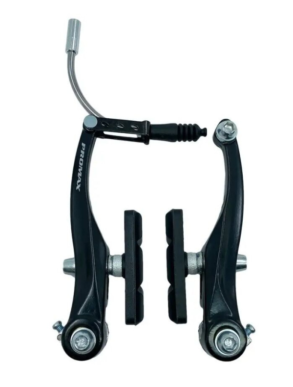 Рычаги тормозные V-brake алюминиевые, PROMAX, комплект на колесо, 101 мм, с колодками 60 мм, TX-107L (черный, 1BRABKG00031)