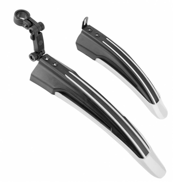 Комплект крыльев, MTB, 24- 26" пласт., FORWARD (черный/белый, XGNB-016-WHITE)