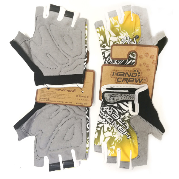 Велоперчатки HANDCREW (мягкие вставки) на блистере (L) (жёлтый, SS81yellowL)