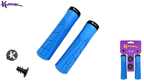 Рукоятки руля (грипсы) KLONK, 135 мм, Side Lock Alu, с барендами, KLK-11006, Blue