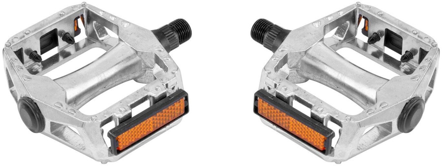 Педали алюминиевые, платформенные (комплект 2 шт.), ось 9/16", 101x100 мм, BLF-B11 (серебристый) (УТ00025538)