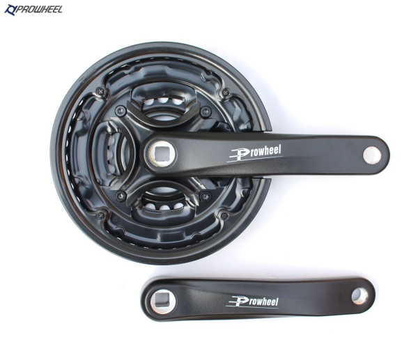Комплект шатунов (система) PROWHEEL, алюминиевые шатуны 170 мм, SQR, 9/16, 42х32х22T, D-EDх3 (черный, F3012602-115)
