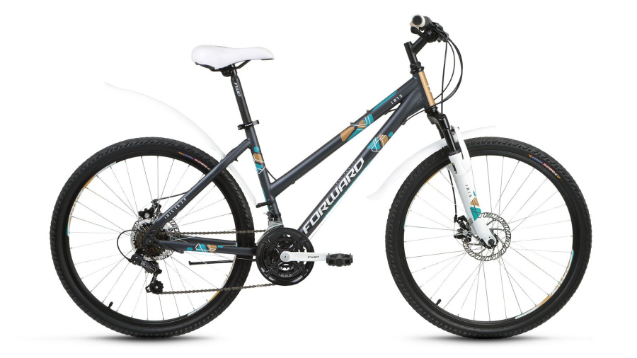 Велосипед FORWARD IRIS 26 2.0 disc (26" 21 ск. рост 17") 2016-2017 (серый мат., RBKW77N6Q002)
